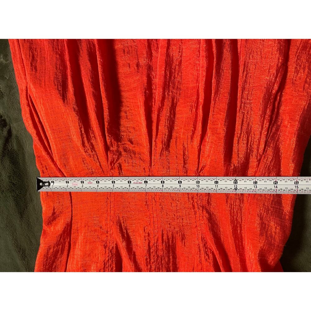 New Direction Petite SZ 6 sleeveless Red /Orange Dress Work Office Sundress - Picture 6 of 9